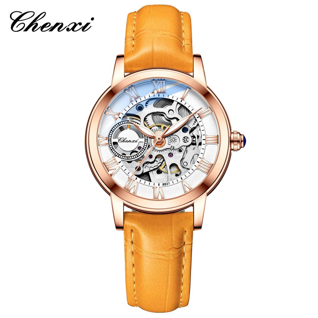 Chenxi Женские автоматические механические часы Топ Бренд Роскошные из нержавеющей стали Водонепроницаемые наручные часы