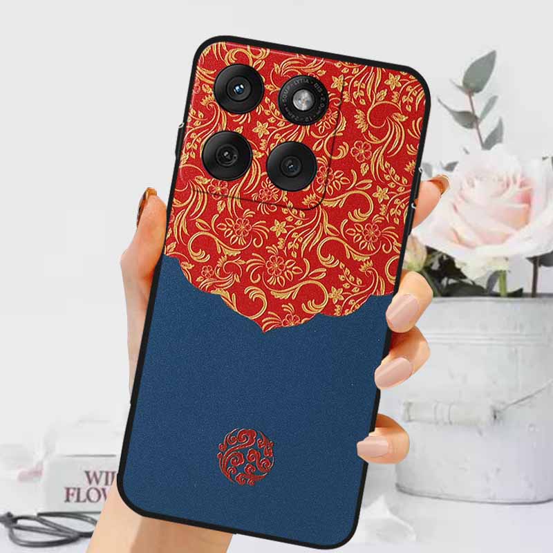 3D Тисненые Чехлы Для Edge 60 Fusion / Edge 60 Pro Рельефные Тисненые Ретро Силиконовая Задняя Крышка Для Edge 60 Stylus Черный Funda 60 Pro
