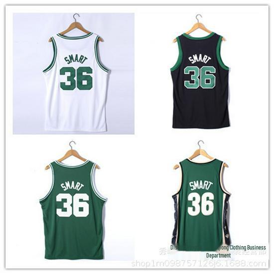 Селтикс Нет. 36 Маркус Смарт вышитая баскетбольная майка