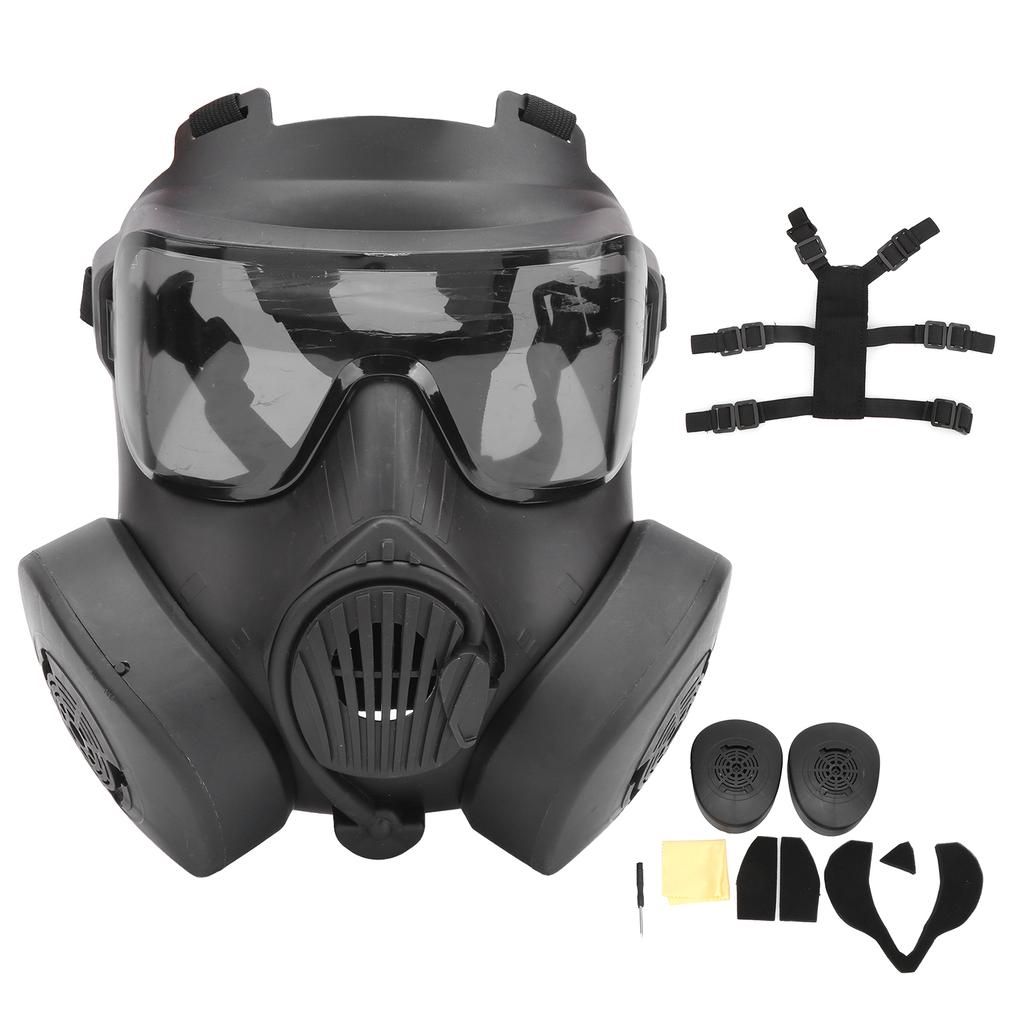 Полнолицевой щиток с двойным вентилятором, дышащий защитный экран для косплея, игровое оборудование для улицы