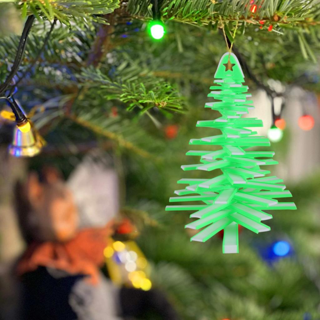 3D-печатная зеленая вращающаяся новогодняя елочная игрушка, рождественское украшение для дома