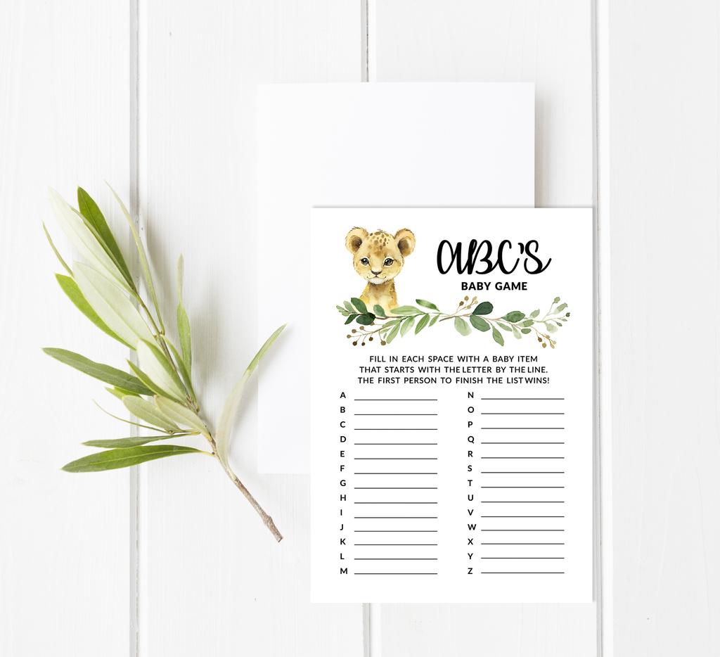 Inkdotpot Игровой набор для детского душа из 50 игр BabyA AlphabetA ABCA для вечеринки Baby Cheetah Jungle Animals