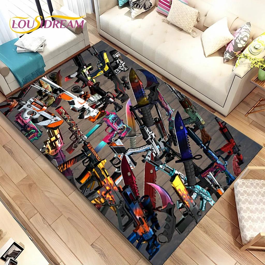 3D штурмовая винтовка, пистолет, пистолет CS M4 AK USP, игровой коврик, ковер для дома, гостиной, спальни, дивана, коврик для двери, декор, нескользящий напольный коврик