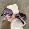 1pc Fashion Ladies New Sunglasses Women's Frameless Trimmed Sunglasses Trimmed Polygonal Lens Sunglasses Ladies Glasses