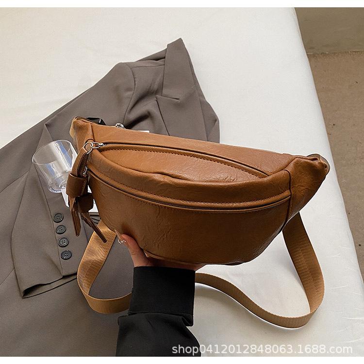 2025 новая персонализированная женская сумка для маленькой груди в иностранном стиле, повседневная простая однотонная сумка на широком плечевом ремне, поясная сумка, сумка-мессенджер на одно плечо, wom
