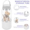 360° Rotating Cosmetic Brush Cleaning Organizer with Dustproof Cover Makeup Brush Cleaner Storage for Desktop Bathroom
