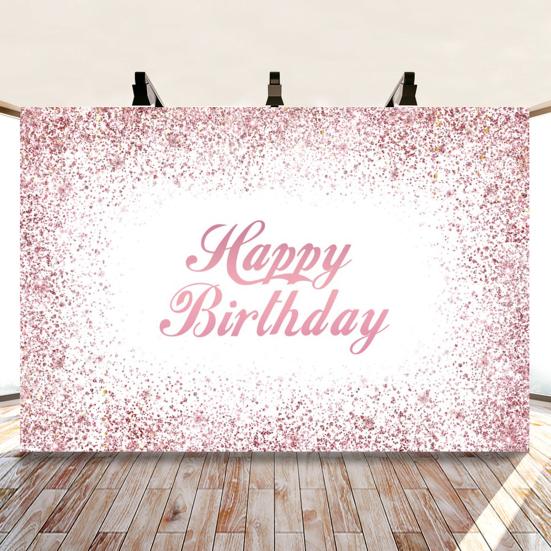 Фоновая ткань Добавить атмосферу Подвесная Блестящая печать Декоративная Романтическая Реквизит для фотографий Принт с розовыми цветами Разный стиль Вечеринка по случаю дня рождения