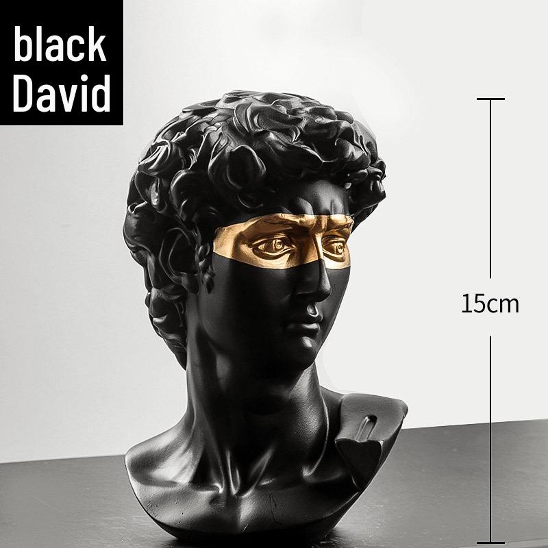Black Gold David Resin Plaster Bust Ornament Art Kit