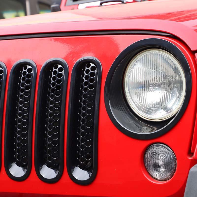 Декоративная крышка фар автомобиля из АБС-пластика, декоративные наклейки на решетку с сеткой для Jeep Wragnler JK 2007-2017, внешние аксессуары автомобиля