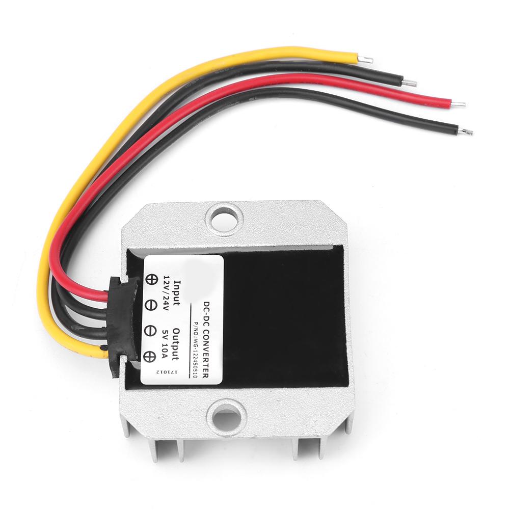 Преобразователь DC12V 24V в 5V 10A 50W Понижающий модуль регулятора напряжения Водонепроницаемый IP68