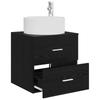 Wall Mounted Washstand in Black Oak 49.5 x 44.5 x 65.5 cm