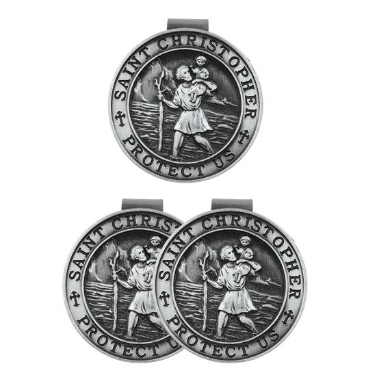 Зажим для козырька Святого Христофора для автомобиля, металлический амулет Святого Христофора, талисман безопасности, автомобильные аксессуары, подарок для водителей и их семей