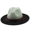 Simple Women Men Wool Vintage Trilby Felt Fedora Hat With Wide Brim Gentleman Elegant Gradient Color For Lady Winter Jazz Caps