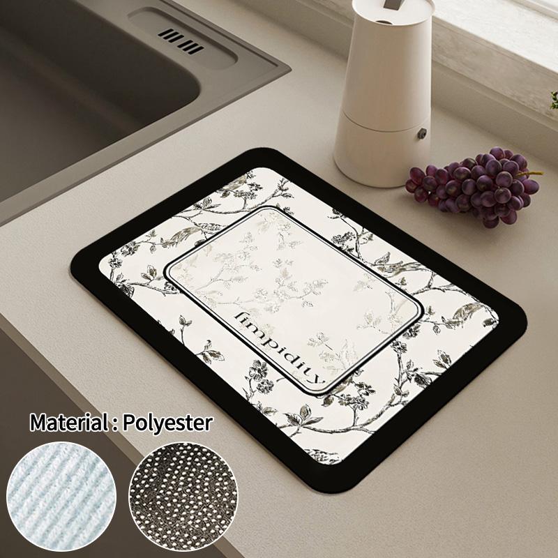Кухонная утварь Дренажный коврик Суперабсорбирующие миски Коврик для сушки посуды Нескользящий быстросохнущий дренажный коврик для ванной Кухонные принадлежности