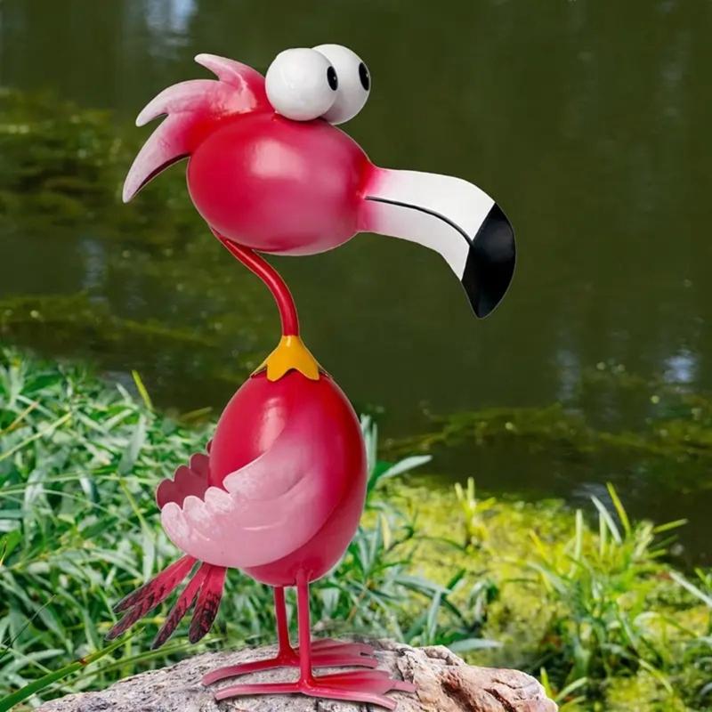 Элегантные Фламинго Павлины Курица Садовая Скульптура Долговечность Устойчивость к Ржавчине Железо Защита от Погоды Арт Декорация