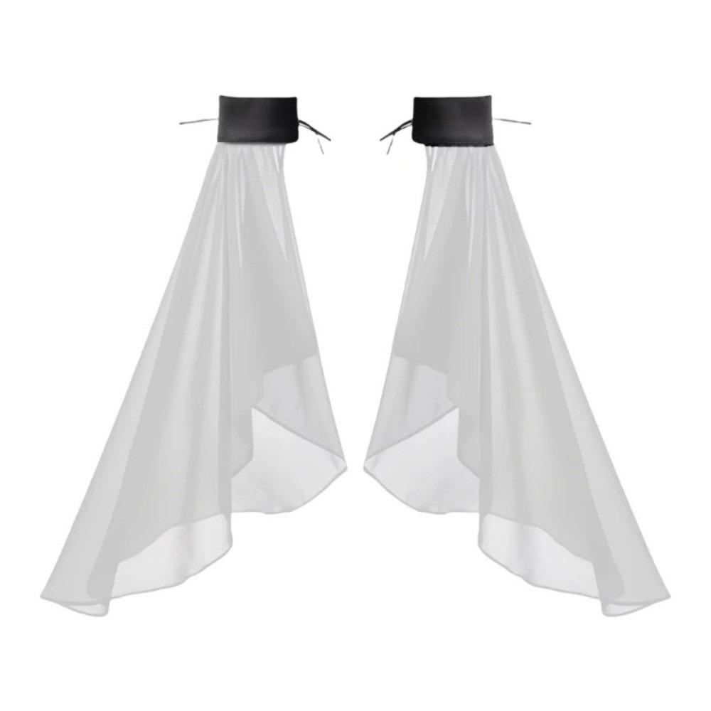 1Pair Thin Women Long Tulle Bell Sleeves Breathable Chiffon Victorian Sleeve Bridal Dress