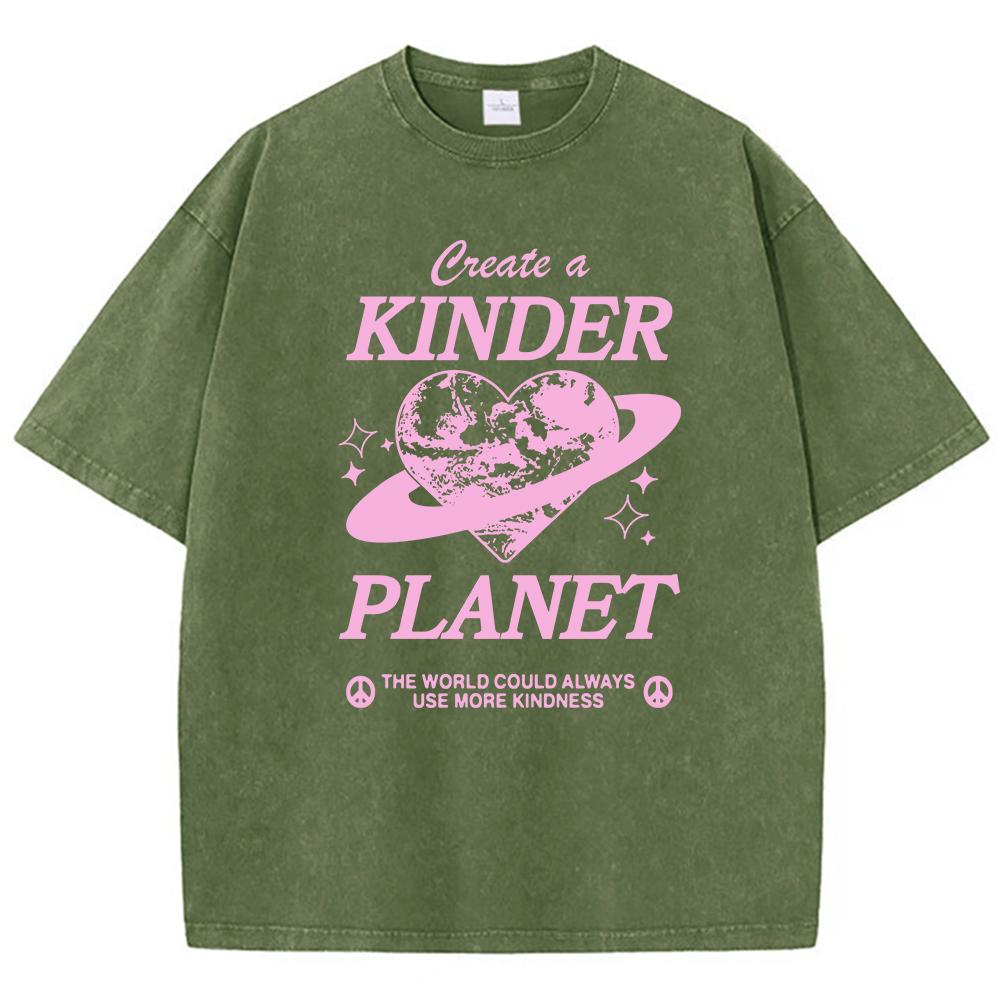 Geeate A Kinder Planet Pink Print Мужская футболка Одежда Мультяшная удобная футболка с круглым вырезом Футболки в стиле ретро