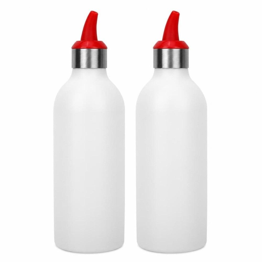2Pcs 450ml Capacity Squeeze Bottle Red/Blue/Green Seasoning Bottle For BBQ Sauce