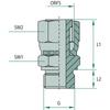 Hydraulic adapter coupling 13/16 ORFS x 1/2 BSP 28527