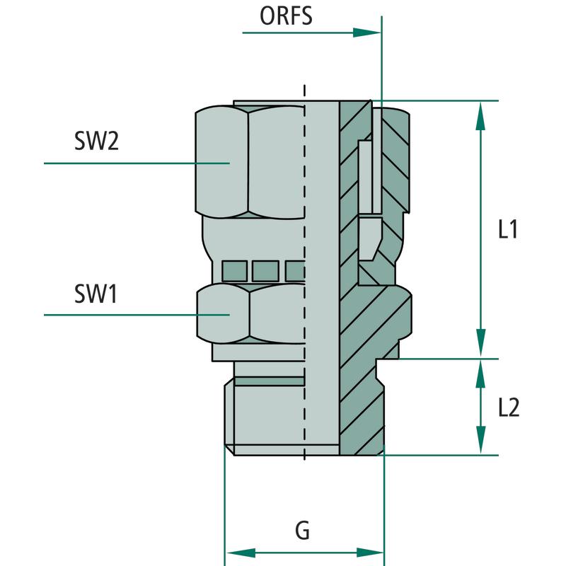 Hydraulic adapter coupling 13/16 ORFS x 1/2 BSP 28527