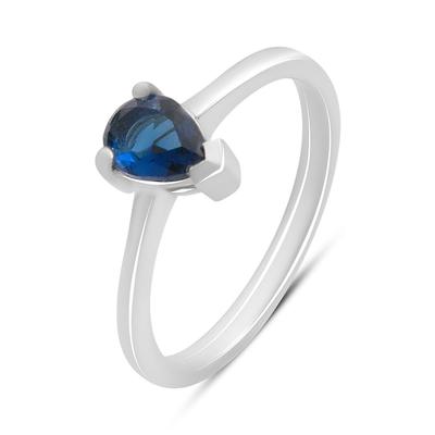 Серебряное кольцо с сапфиром nano 0.517ct, вес изделия 2,1 гр (2195108)