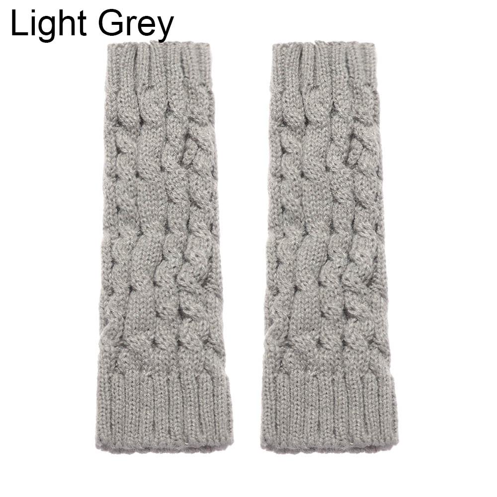 Девушки Twist Рукава Теплые Варежки Пуговицы Длинные Вязаные Перчатки Перчатки Без Пальцев Варежки Без Пальцев
