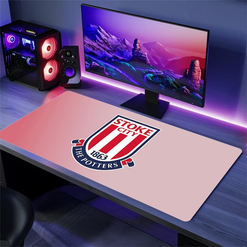 Stoke City F.C Print  Cushion Non-slip Laptop Tablet Big Mousepad XXL Mat Mini PC Playmat With Lock edge
