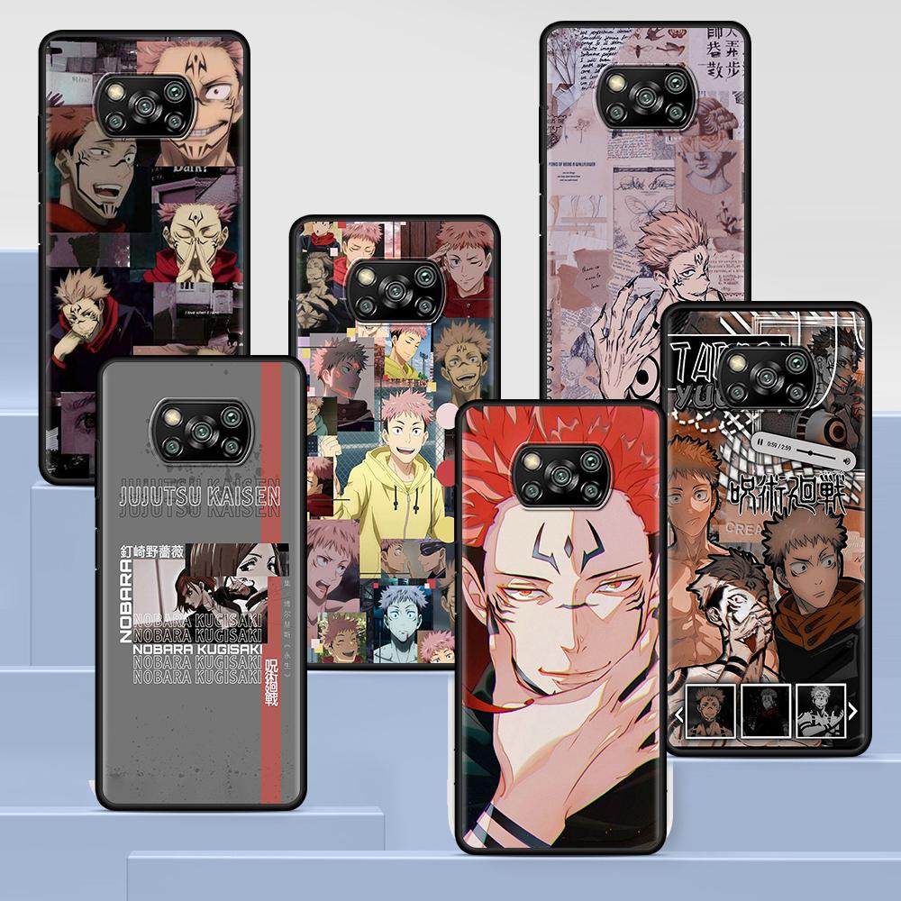 Jujutsu Kaisen Gojo Satoru Case for Xiaomi Poco X3 NFC M3 M4 Pocophone F1 F3 Redmi Note 9s 9 8 10 Pro Black Soft Phone Cover