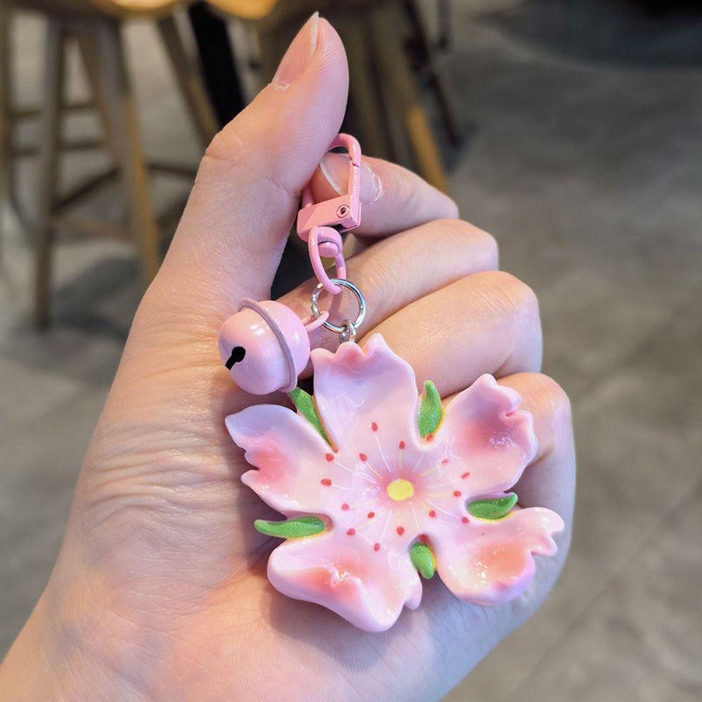 Подвеска в виде тюльпана с цветком персика, брелок для ключей от автомобиля в виде лотоса, модный брелок в виде цветка персика, подарки