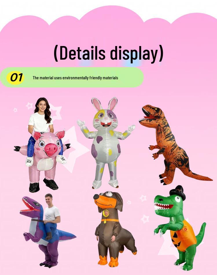 Hot-Selling Halloween Dinosaur Alien Inflatable Costume - Funny Creative Doll Outfit for Performances and Makeup