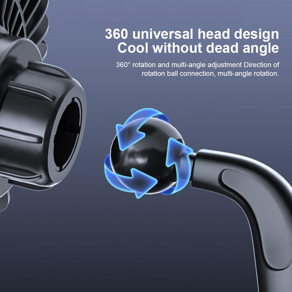 12V/24V USB Car Dashboard Cooling Fan with Suction Cup Windshield Desk Fan 360 Degree All-Round Car Air Fan for Car Truck SUV RV
