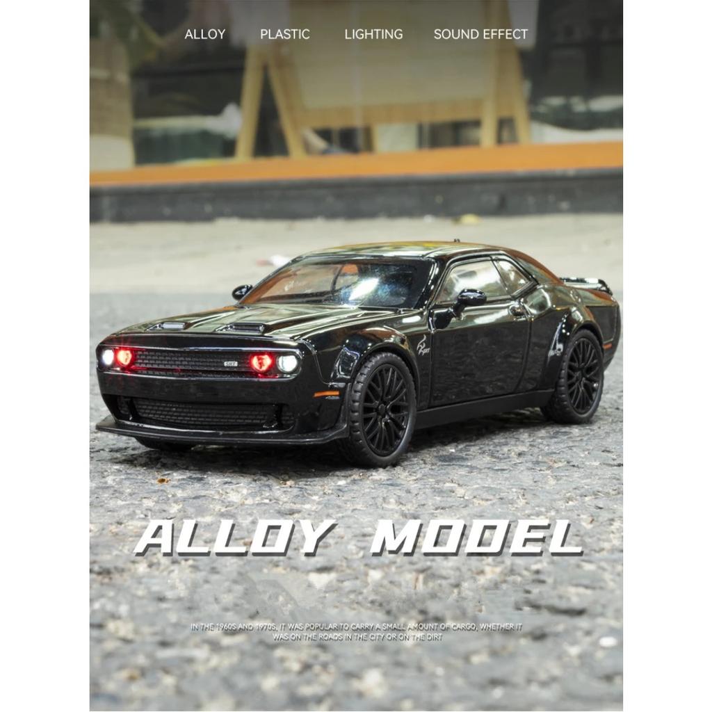 1/32 Dodge Challenger Helicat SRT сплав спортивная модель автомобиля литая металлическая игрушка модель автомобиля Muscle симуляция звук и свет детский подарок