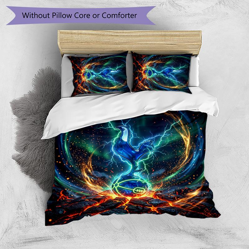 Tottenham Hotspur Pattern Printed 3PCS Bedding Set Soft Skin-Friendly Washable Duvet Cover & Pillowcases Set All Season Bedroom
