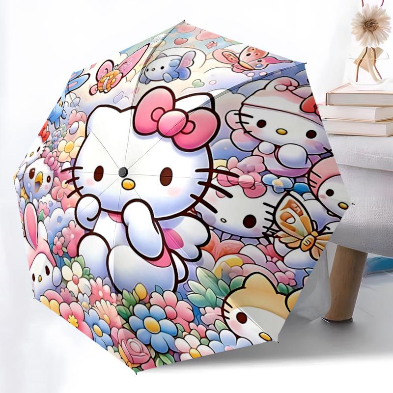 1pc Hello Kitty Automatic Opening/Closing Umbrella with Foldable Design, Outdoor for Fans, Travelers, Everyday Use, Festive Gift.H092