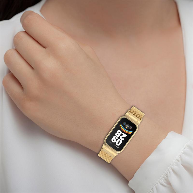 Ремешок для браслета Mi Band 9 Active, ремешок для браслета Redmi Band 3 из нержавеющей стали, металлический ремешок для часов