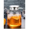 Термостойкий стеклянный кувшин для заварки травяного чая емкостью 1800 мл с металлической крышкой