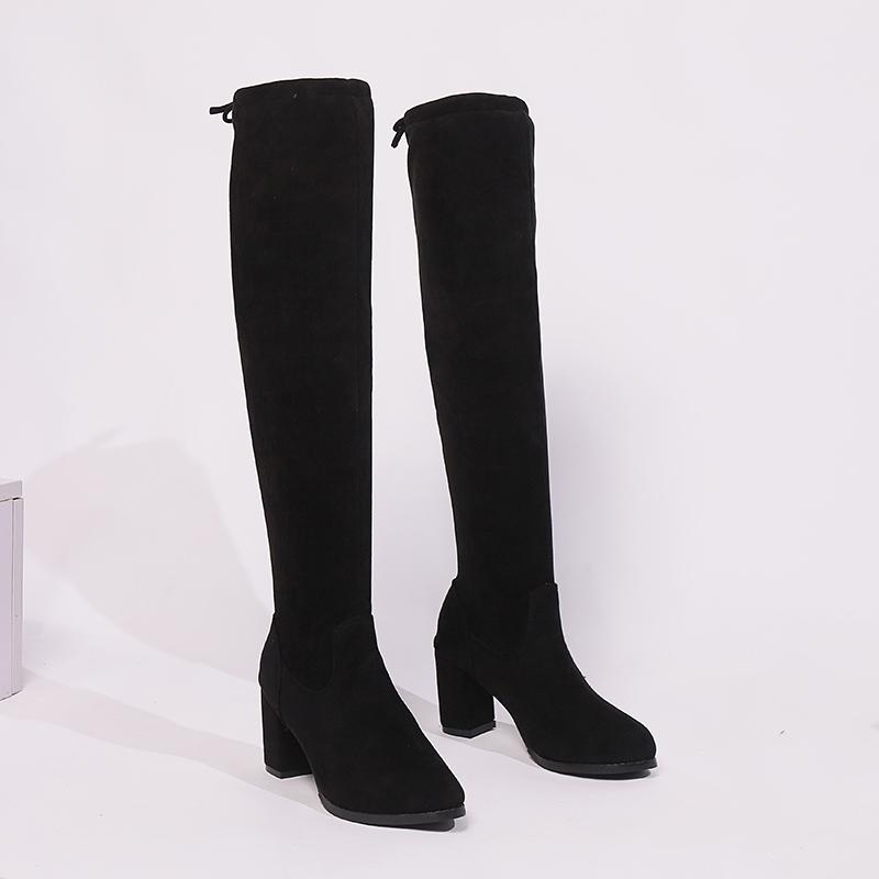 2024 Горячая Распродажа Женская Обувь Женские Сапоги Выше Колена Модные Современные Сапоги С Перекрестной Шнуркой Женские Новые Большие Размеры Однотонные Туфли Для Женщин
