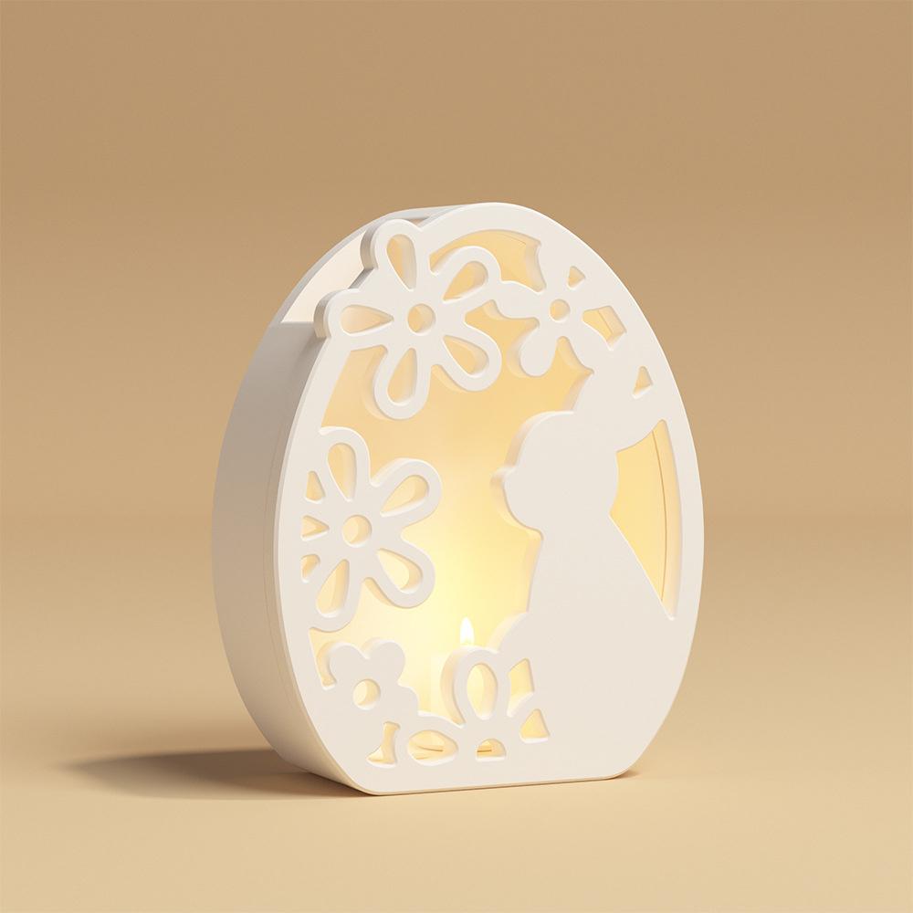 Полый пасхальный кролик, лампа, силуэт, силиконовая форма, сделай сам, гипсовая подставка для свечи, подключаемое декоративное украшение, форма для смолы, поделки