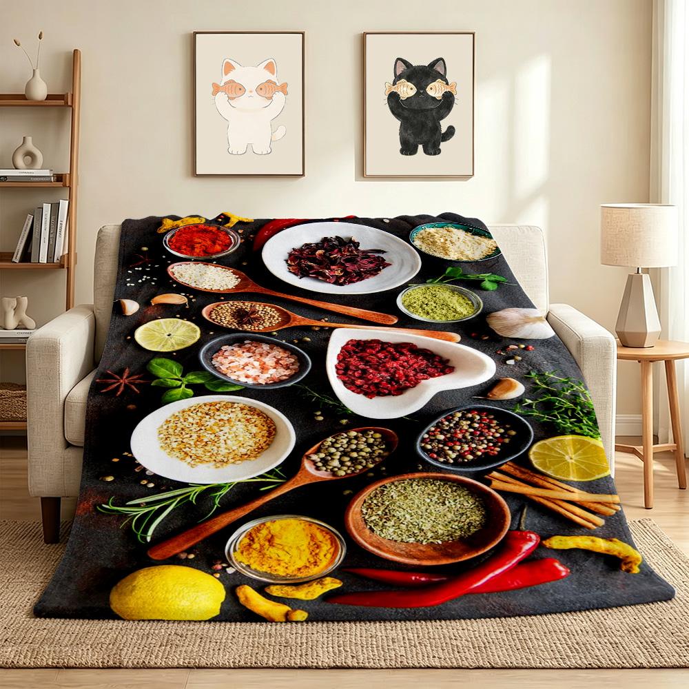 Spice Market Flannel Blanket Throw Blanket Soft Warm Sofa Bed Camping Car home Decor Unique Christmas Gift C9302048
