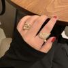 Корейское кольцо Имитация жемчуга Крылья Циркон Открытые кольца Изысканное геометрическое кольцо на палец Женские Модные Темпераментные Универсальные украшения