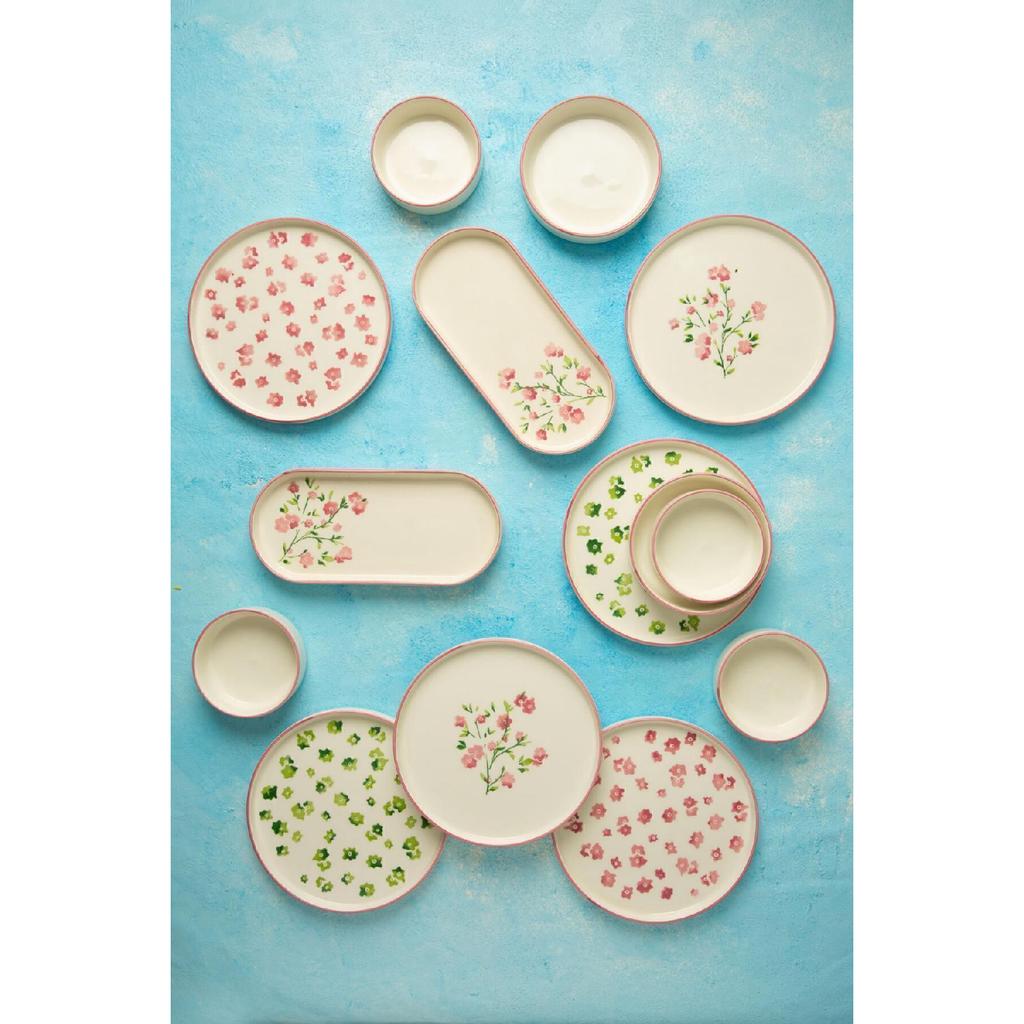 Berthe Floral 14 Piece Handmade Special Design Breakfast Set For 6 People