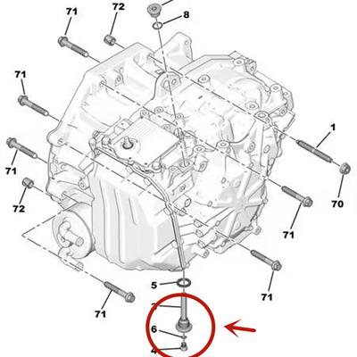 Сливная пробка масла коробки передач 221347 Замена для Peugeot 3008 / Citroen C4 C5 Ds5