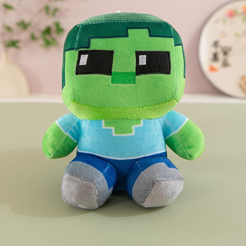 25cm Green Creeper Plush Toy Soft Stuffed Animal Doll Kids Boys Birthday Christmas Gift Claw Machine Prize