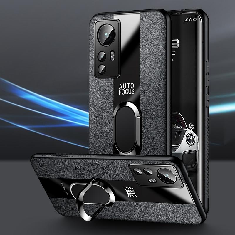Кожаный чехол с держателем-кольцом для Xiaomi Mi 12 Pro 12X 12S Ultra 12T Pro Чехол Силиконовый чехол для телефона для Poco X3 F5 Pro F3 F4 X4 GT