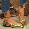 Fashion Women's Shallow Flat Shoes Spring and Summer Popular Ballet Gold Soft Bottom Casual and Comfortable Low-cut Shoes Zapatos Mujer