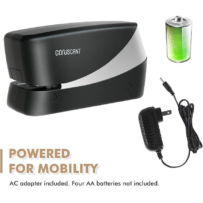 Coruscant Electric Stapler, Heavy Duty Desktop Stapler, Includes 2000 Staples and 1 Staple Remover, No-Jam Automatic AC or Battery Powered, 25 Sheet,