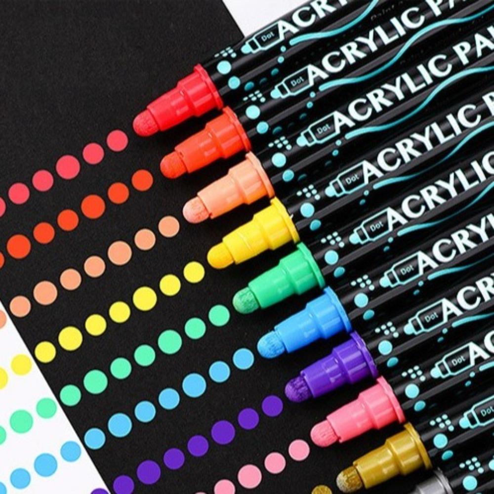 Быстросохнущие маркеры с акриловой краской, цветная ручка для студентов, школьные канцелярские принадлежности для офиса и письма