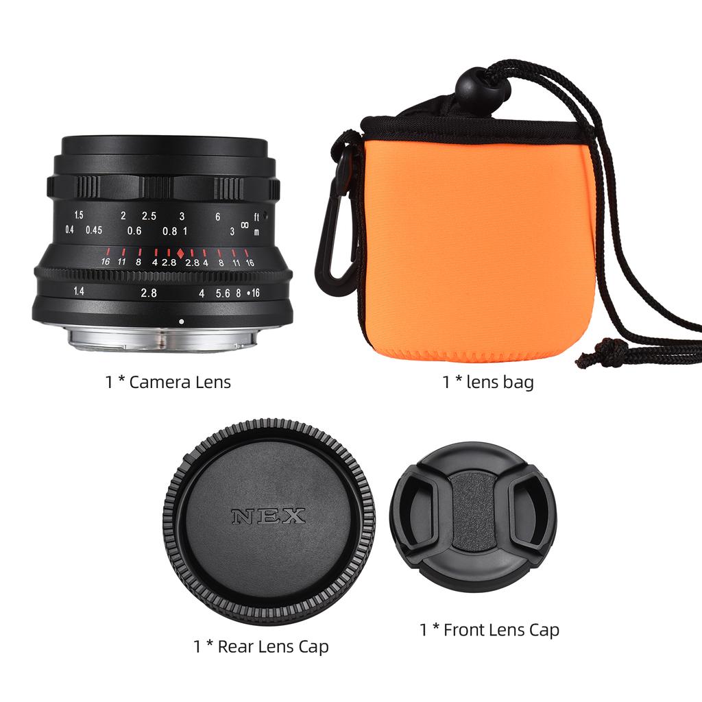 Andoer 35mm Fixed Focus Camera Lens Full Frame Camera Prime Lens F1.4 Large Aperture Manual Focus