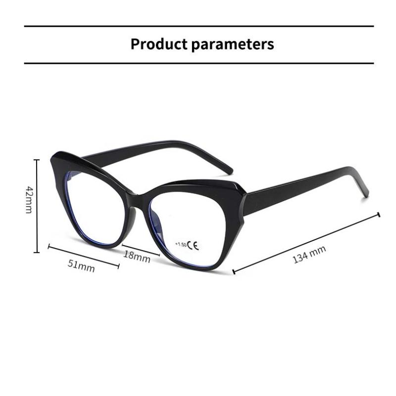 New Cat Eye Personalized Photochromic Myopia Glasses Simple and Versatile Trendy Color Anti Blue Light Glasses Diopter To -4.0