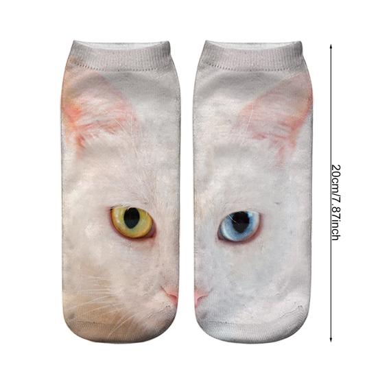 Yousheng Realistic Cat Face Socks 3D Cat Print Socks Breathable Cute Kitten Socks Funny Xmas Birthday Gifts for Women Men Cat Lovers